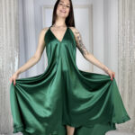 Suknia Bella EMERALD LUX (100% silk) - obrazek 4